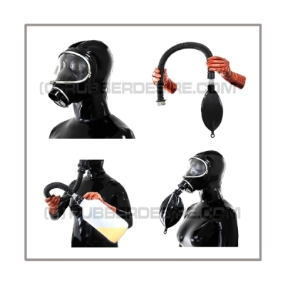 Deluxe MSA-AUER gasmask-zipperhood-system BUBBLE-3S with inhaler-set, tube- and rebreathing-bag-set